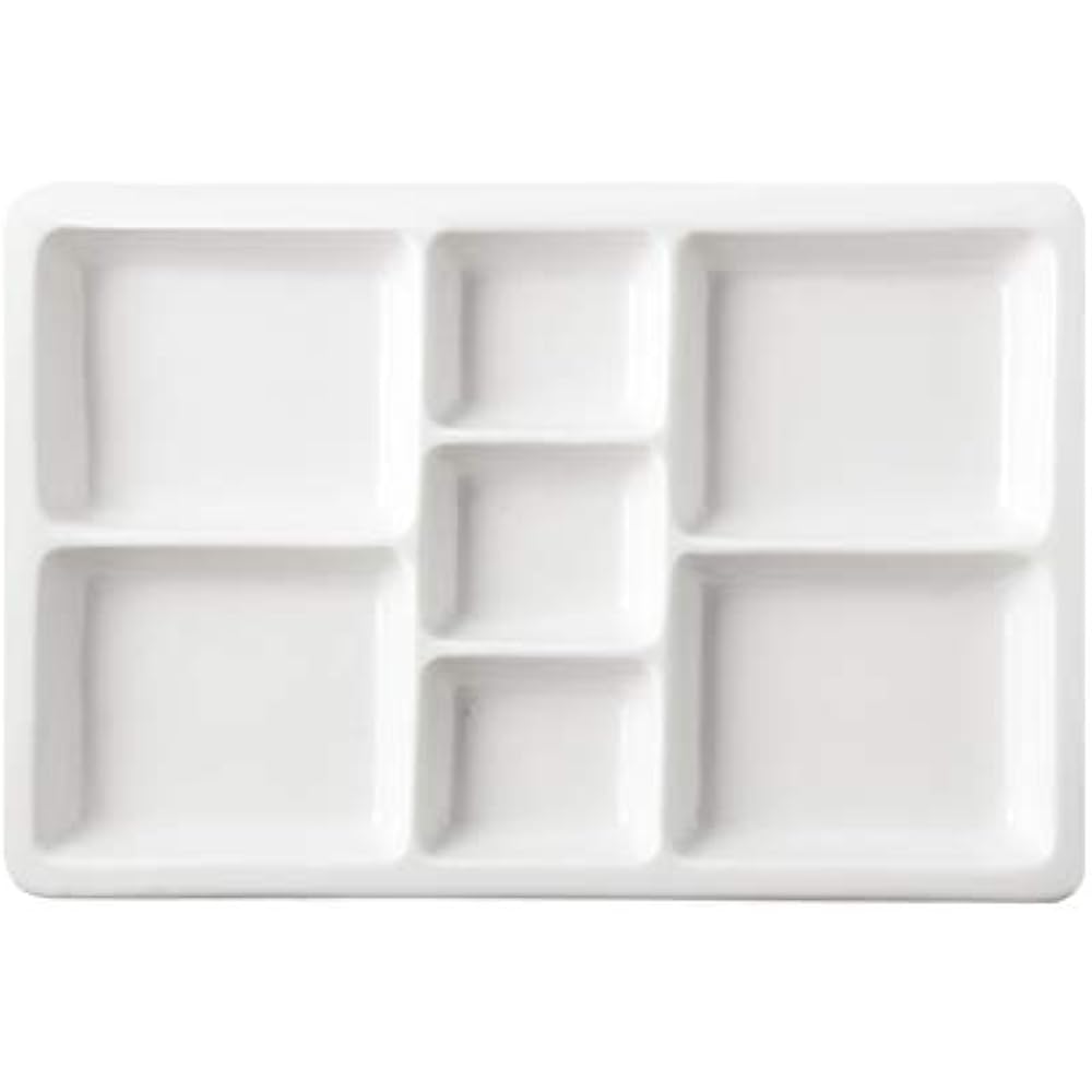 Ceramic Artist Paint Palette, Porcelain Watercolor Mixing Tray For