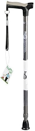 Hugo Mobility Adjustable Derby Handle Cane with Reflective Strap, Smoke by Hugo Mobility