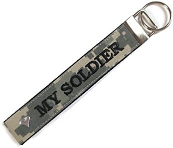 Love My Hero Army Key Chain, U.S. Army Name Tape Key Chain, Army Military Key Chain, Army Key Fob