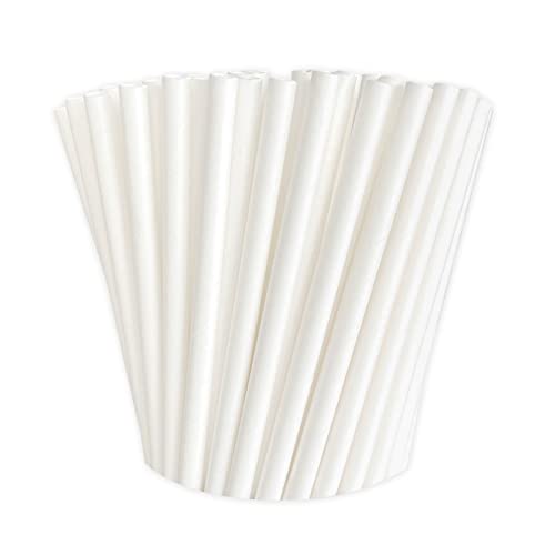 100 White Biodegradable Paper Straws co-Friendly
