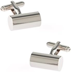 Solid Barrel Silver Metal Cufflinks