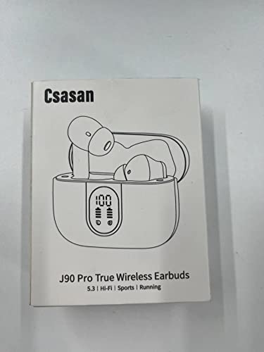 Csasan Wireless Earbuds, 2023 Bluetooth 5.3 Headphones HiFi Stereo, 40H Playtime, Mini Bluetooth Earbuds with ENC Noise Cancelling Mic, IP7 Waterproof Wireless Earphones LED Display, Touch Control