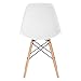 Poly and Bark Modern Mid-Century Side Chair with Natural Wood Legs for Kitchen, Living Room and Dining Room, White