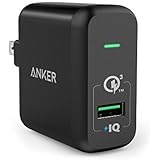 Quick Charge 3.0, Anker 18W USB Wall Charger (Quick Charge 2.0 Compatible) PowerPort+ 1 for Galaxy S7/S6/Edge/Plus, Note 5/4, LG G4, HTC One A9/M9, Nexus 6, iPhone, iPad and More