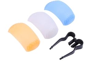 Pop-Up Flash Diffuser Cover, Flash Diffuser Light Softbox Softbox Diffuser Adapter for DSLR SLR Cameras, Blue White Orange 3 