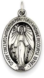 Sterling Silver Antiqued Miraculous Medal