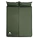 CAMEL Double Self-Inflating Sleeping Pad with Attached Pillow, Comfortable for 2 Person Camping, Hiking, Backpacking, Beach (Army Green)