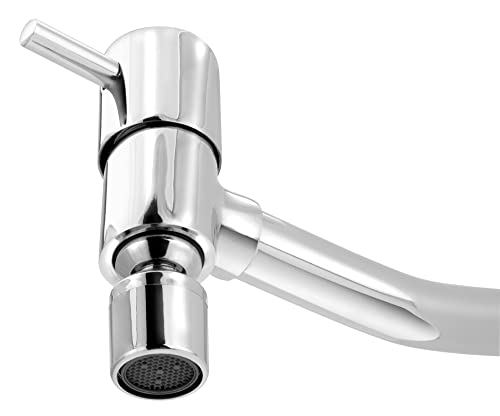 Torneira Tanque/jardim/cozinha Reta De Parede Metal Luxo 1/4v Cor:Prateado