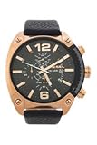 Diesel Dz4297 Chronograph Black Textured Leather Strap Watch Watch For Men