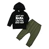 Hailouhai Peuter Baby Jongens Daddy’s Jongen Kleding Set Lange Mouw Brief Gedrukt Sweatshirt Tops Cool Camouflage Broek…