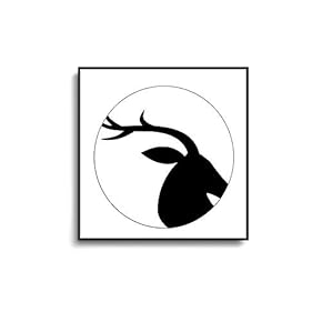 Framed Canvas Wall Art for Living Room, Bedroom Black and White Deer Canvas Prints for Home Decoration Ready to Hanging - 16x16 inches