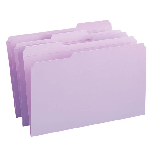 Smead File Folder, Reinforced 1/3-Cut Tab, Legal Size, Lavender, 100 Per Box (17434)