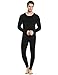 Ekouaer Thermal Underwear Set Men's Comfy Long Sleeve Top & Bottom (Black, Medium)