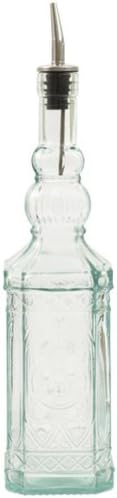 13 3/4" Tall Decorative Recycled Glass Bottle with Metal Pour Spout 23.7oz