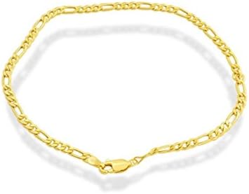 Certified Jewelry 14K Gold Fill Figaro Anklet Available in 9.5" and 10" (9.5, 2 mm)