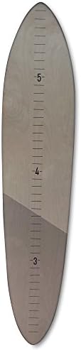 Growth Chart Art | Vintage Brights Wooden Surfboard Growth Chart | Height Chart for Kids [Boys] for Measuring Height | Children’s Room Décor | Gray Dipped