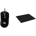 Logitech G403 Hero 25K Gaming Mouse, Lightsync RGB, Lightweight 87G+10G Optional, Braided Cable, 25, 600 DPI, Rubber Side Grips w/ G640 Large Cloth Gaming Mouse Pad, 460 x 600 x 3 mm