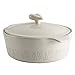 Ayesha Curry Ceramics Dish/Casserole Pan with Lid, 2.5 Quart, French Vanilla