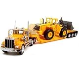 Kenworth W900 Low Boy Trailer Truck with Bulldozer 1:32 Scale