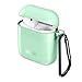 JOYROOM AirPods Case Cover, Premium Protective Skin for Apple AirPods Charging Case (Also Fit Latest Model AirPods 2), with Keychain, Cleaning Brush, Anti-Lost Silicone AirPods Strap - Mint Green