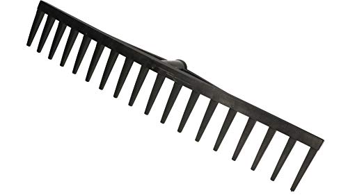 KOTARBAU® Robuster Rechen 610 mm Laubbesen Laubharke Fächerbesen Laubfeger Laubfächer Laubrechen aus Kunststoff Schwarz…