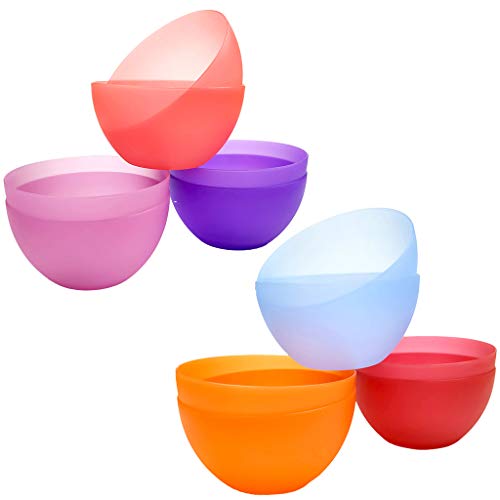 image for L&C HOUSEWARES Plastic Bowls set of 12 Unbreakable and Reusable 32oz/6