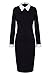 HOMEYEE Women's Celebrity Turn Down Collar Business Bodycon Dresses (L, Black)