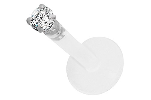 16g 8mm bioflex tragus earring, helix earring and labret piercing…