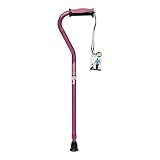 Hugo Adjustable Offset Handle Cane with Reflective Strap, Rose