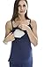 Bearsland Maternity Women's 3 Pieces Soft Nursing Pajamas Set Postpartum Sleepwear for Breastfeeding Blue