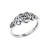 Sterling Silver Celtic Trinity Knot Heart Ring Size 4(Sizes 3,4,5,6,7,8,9,10,11,12,13,14,15,16)