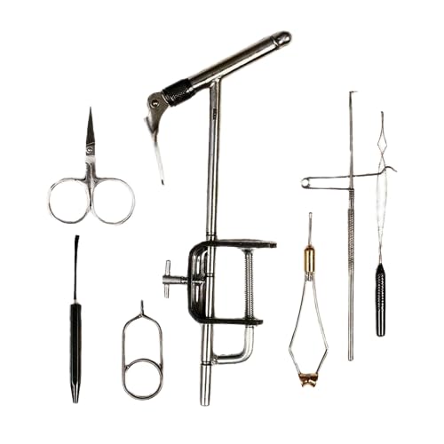 blntackle76 Fly Tying Tool Set, Includes Spool Finisher Scissors Hackle Hair Stacker Fly Fishing Fly Tying Tool Set for Fly Tying
