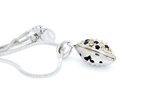 Violet Victoria & Fan Star University of Iowa Football Necklace Mini - Black & Yellow Crystals - Hawkeyes