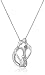 Jewelili Sterling Silver Parent One Child Family Heart Pendant Necklace, 18