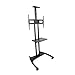 Kanto MTM65PL-S Height Adjustable Mobile TV Cart with Adjustable Steel Tray and Camera Shelf | Integrated Cable Management | Perfect for Offices and Homes | Supports 37 in - 65 in TVs