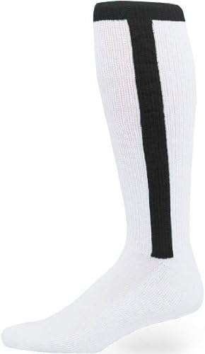 Black Adult Baseball/Softball Stirrup Two-n-One Socks