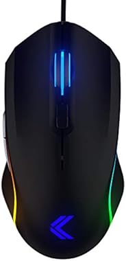 KINESIS Gaming Vektor RGB Mouse - Wired Adjustable to 5000 DPI - 6 Programmable Buttons - Dual-Zone RGB Lighti