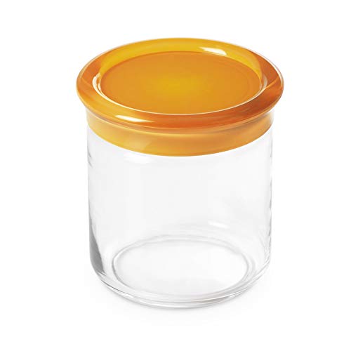 Omada Design Unbreakable Optical Plastic jar of 25,36 fl oz Height 4,92 inch, Trendy line, Yellow