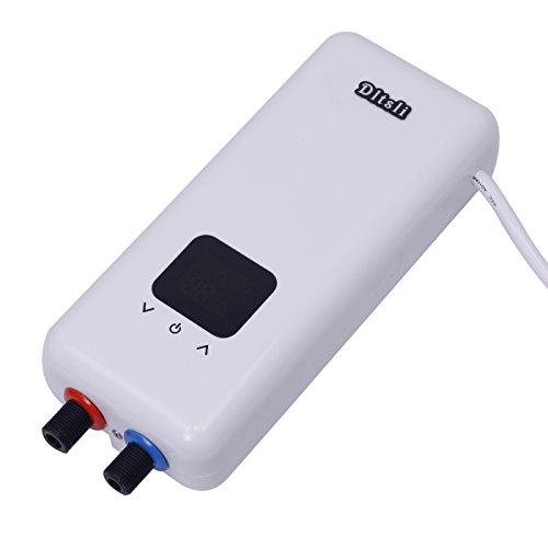 240V 5.5KW 3 Power Levels Instant Electric Hot Tankless Water Heater + Shower Head for Bathroom Kitchen