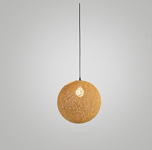 BOKT Modern 1-Light Plug-in Pendant Colourful Lattice Wicker Rattan Globe Ball Style Ceiling Pendant Light Lampshade Black 15 FT Cord in-Line On/Off Switch 11.9 inches (Original)
