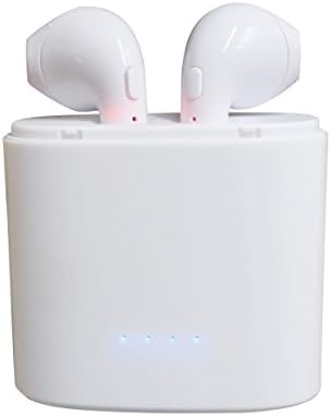Wireless Bluetooth Headset, Mini V4.2 Bluetooth Headset, Enhance In-Ear Headphone with Mic, Portable Charging CaseCan Take Charge Warehouse for Apple airpods iPhone Samsung Smartphone (White)