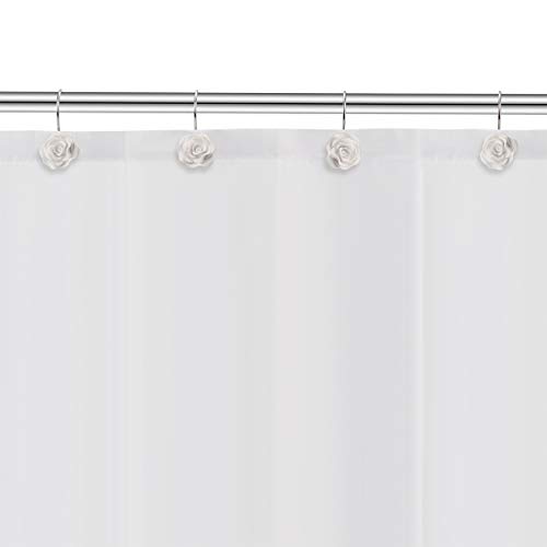 image for Amazer Shower Curtain Hooks Rings, Metal Decorative Resin Hooks Shower