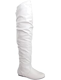 white over the knee boots flat