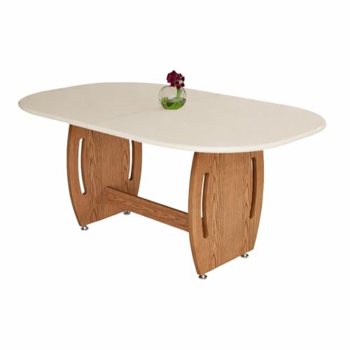 Mesa de Jantar Oval 1,37x90 cm 4 E 6 Lugares Em MDF/MDP