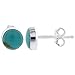6mm Simulated Turquoise 925 Sterling Silver Post Back Stud Earrings for Women