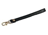 Golden Buckle Newest Genuine Leather Replacement Wrist Strap For Clutch/Wristlet/purse/pouch (Black)