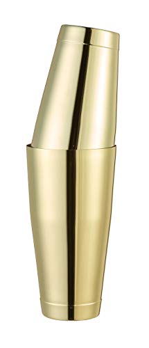 Boston Shaker Cocktail Set Couleur Or Lesté Double Timbale 850ml + 530ml Acier Inoxydable