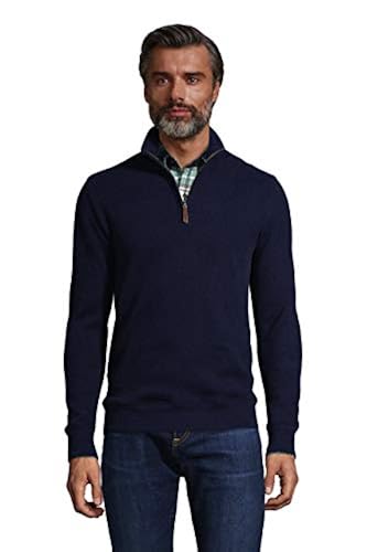Lands' End Mens Bedford Rib Quarter Zip 