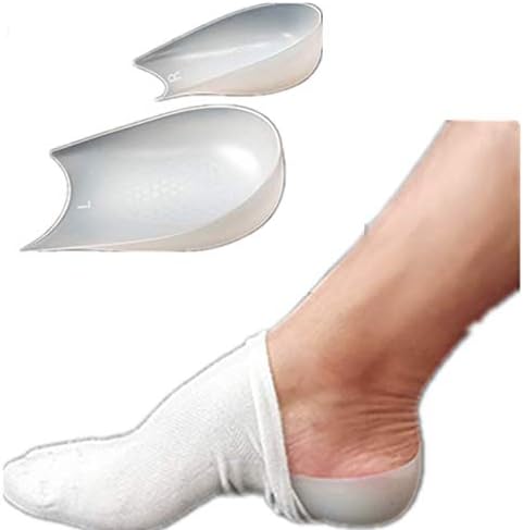 Dini Agel Heel Lift Insoles Plantar Fasciitis Heel Protectors Cracked Skin Care Protector Invisible Heights Increase Insole (White Lady)