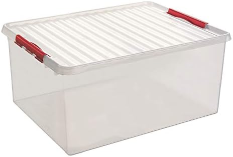 Sunware Q-Line Storage Box, Transparent Red, 120 Litre